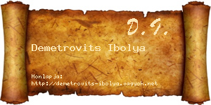 Demetrovits Ibolya névjegykártya